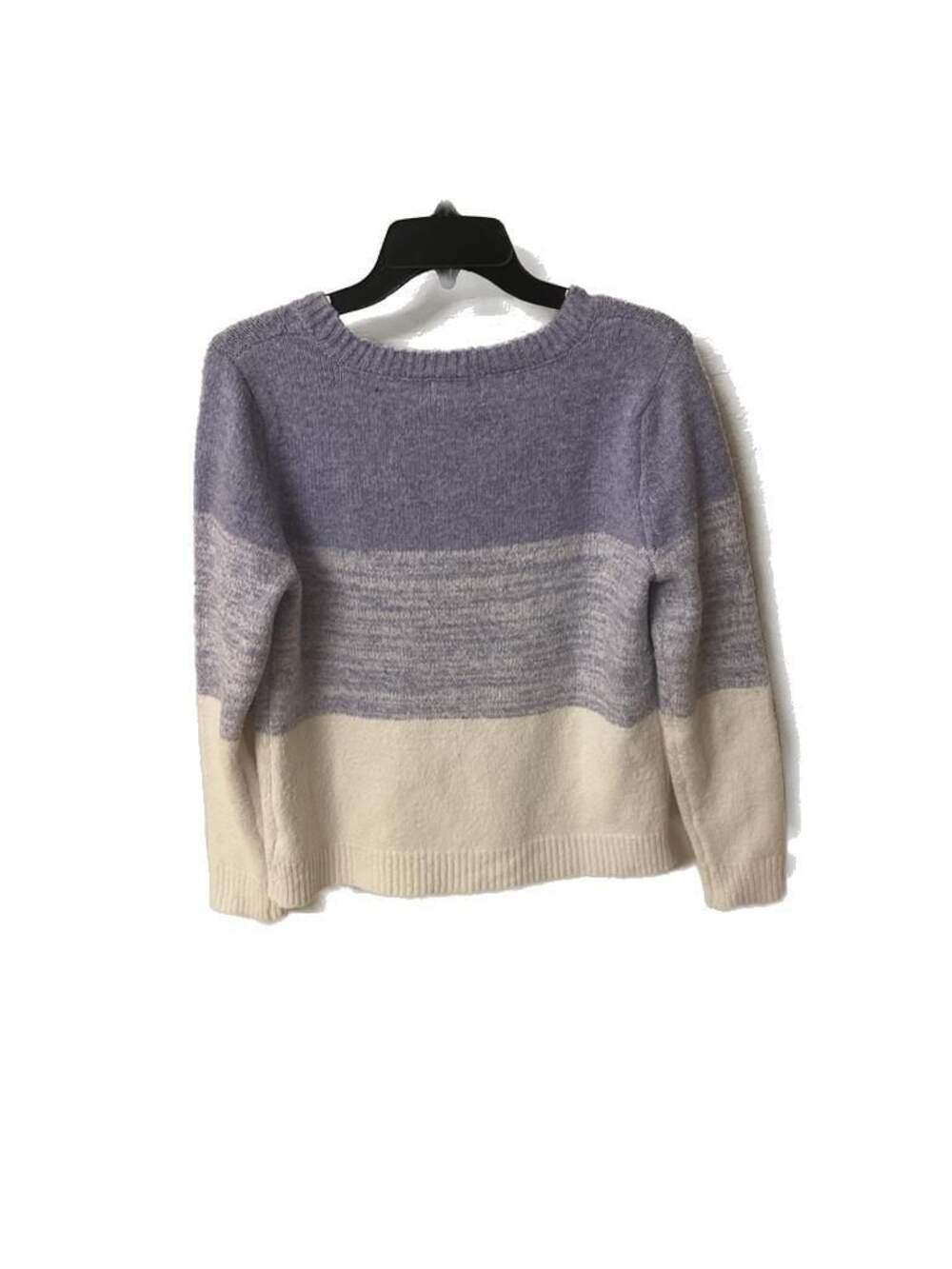 cupcakes & cashmere Soft Color Block Ombré Crewneck Sweater Purple and White - Picture 7 of 8